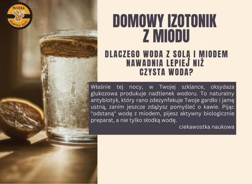 Domowy Izotonik z Miodu: Dlaczego Woda z Solą Nawadnia Lepiej niż Czysta Woda?